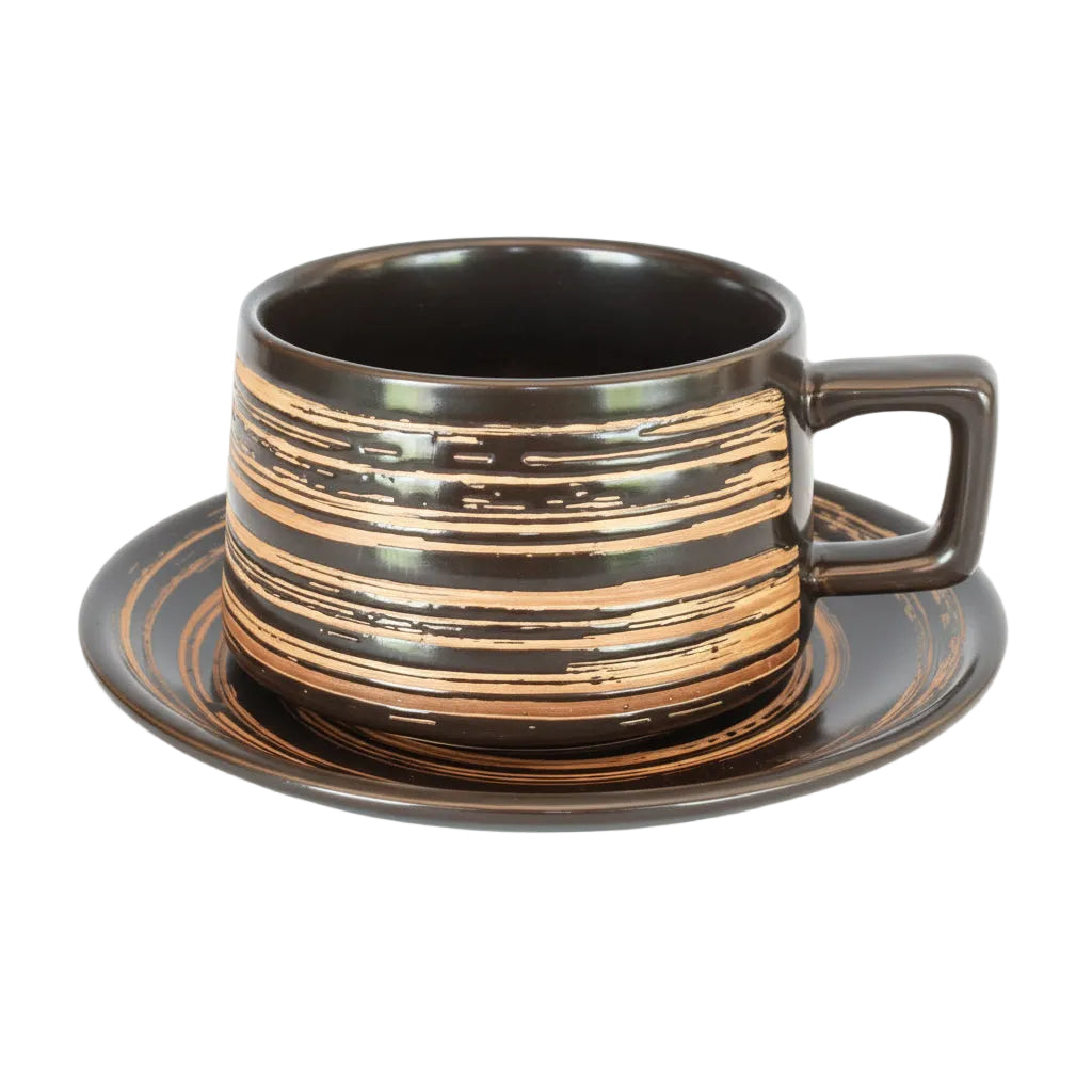 Black Cup & Saucer Set
