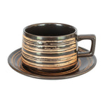 Load image into Gallery viewer, Black Cup &amp; Saucer Set
