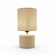Beige Woodgrain Table Lamp
