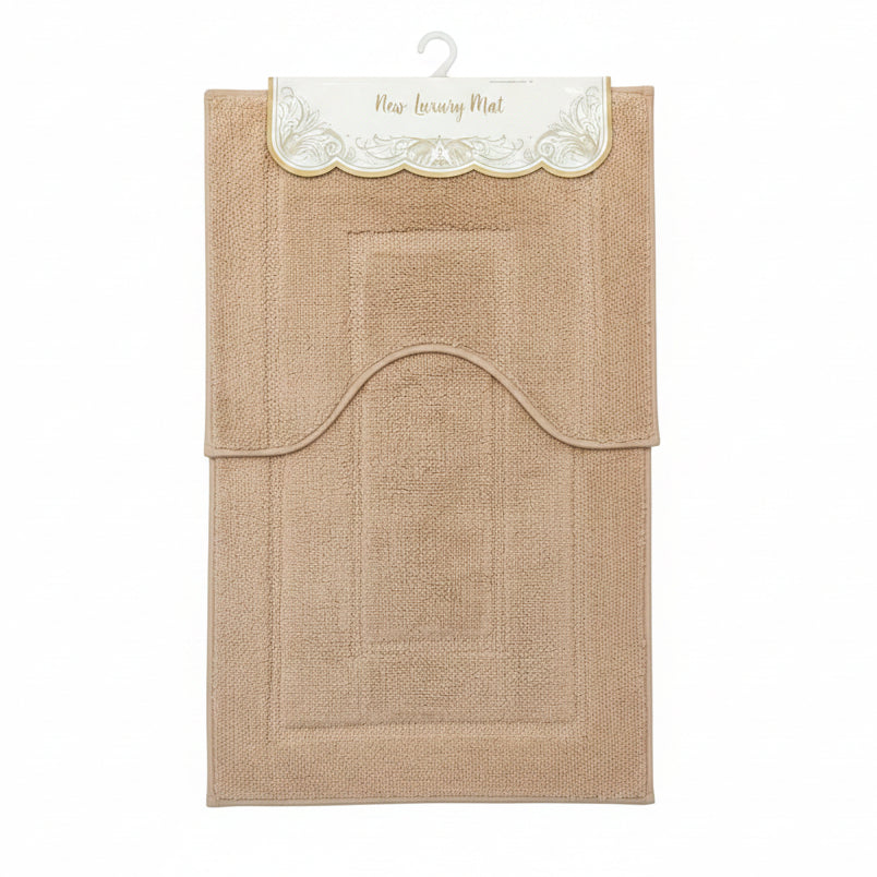 Plain Bathroom Carpet Set 80Cmx50Cm