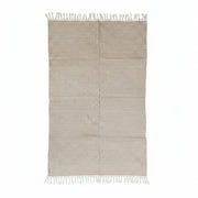 Ivory Fine-Stripe Fringe Rug