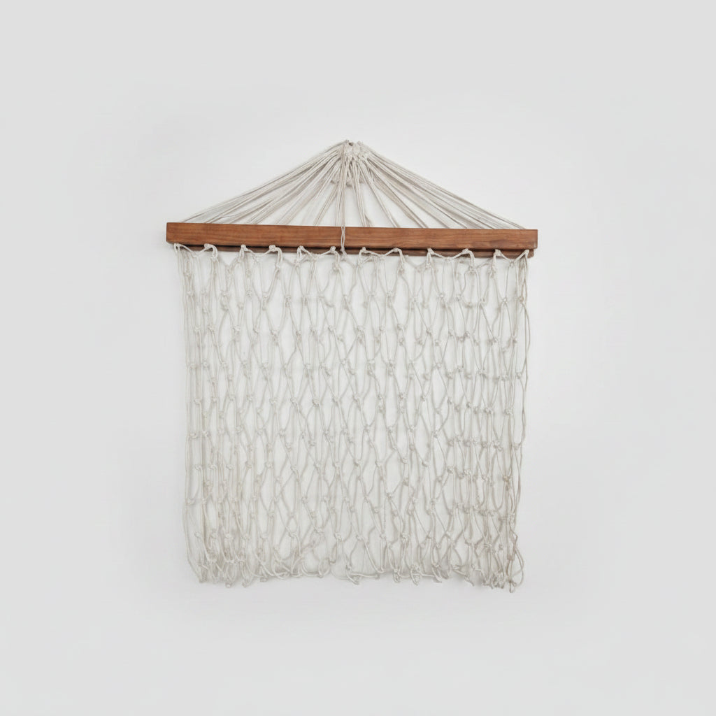 Teak Polyester Rope Hammock