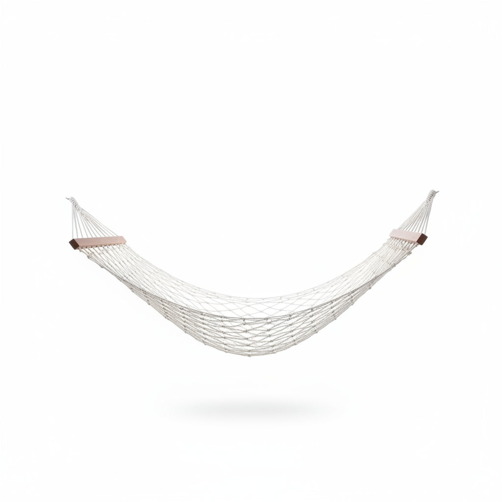 Teak Polyester Rope Hammock