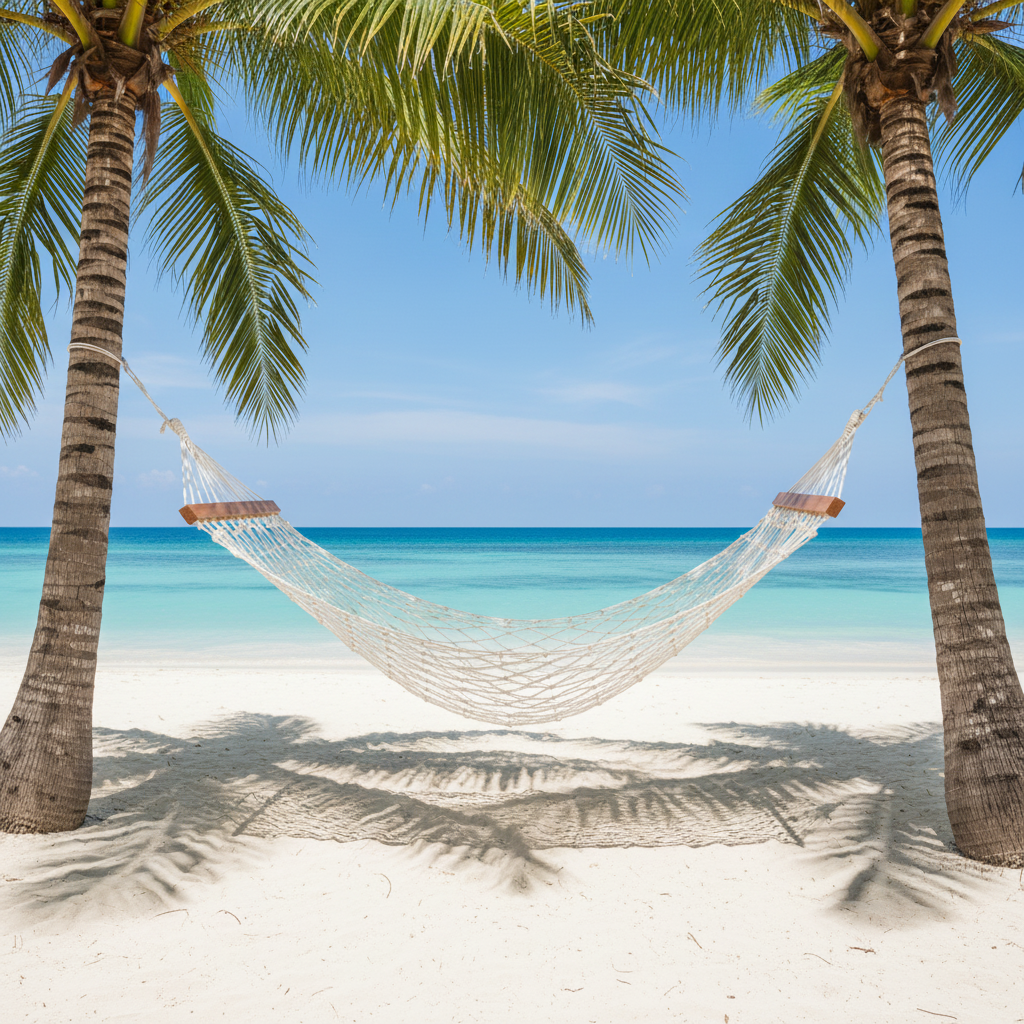 Teak Polyester Rope Hammock