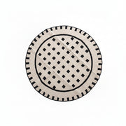Ivory Diamond Round Rug