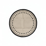 Beige Border Round Rug