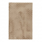 Beige Diamond Textured Shag Rug