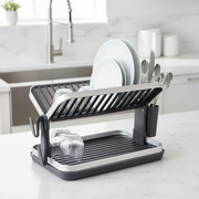 Black Two-Tier Dish Drainer