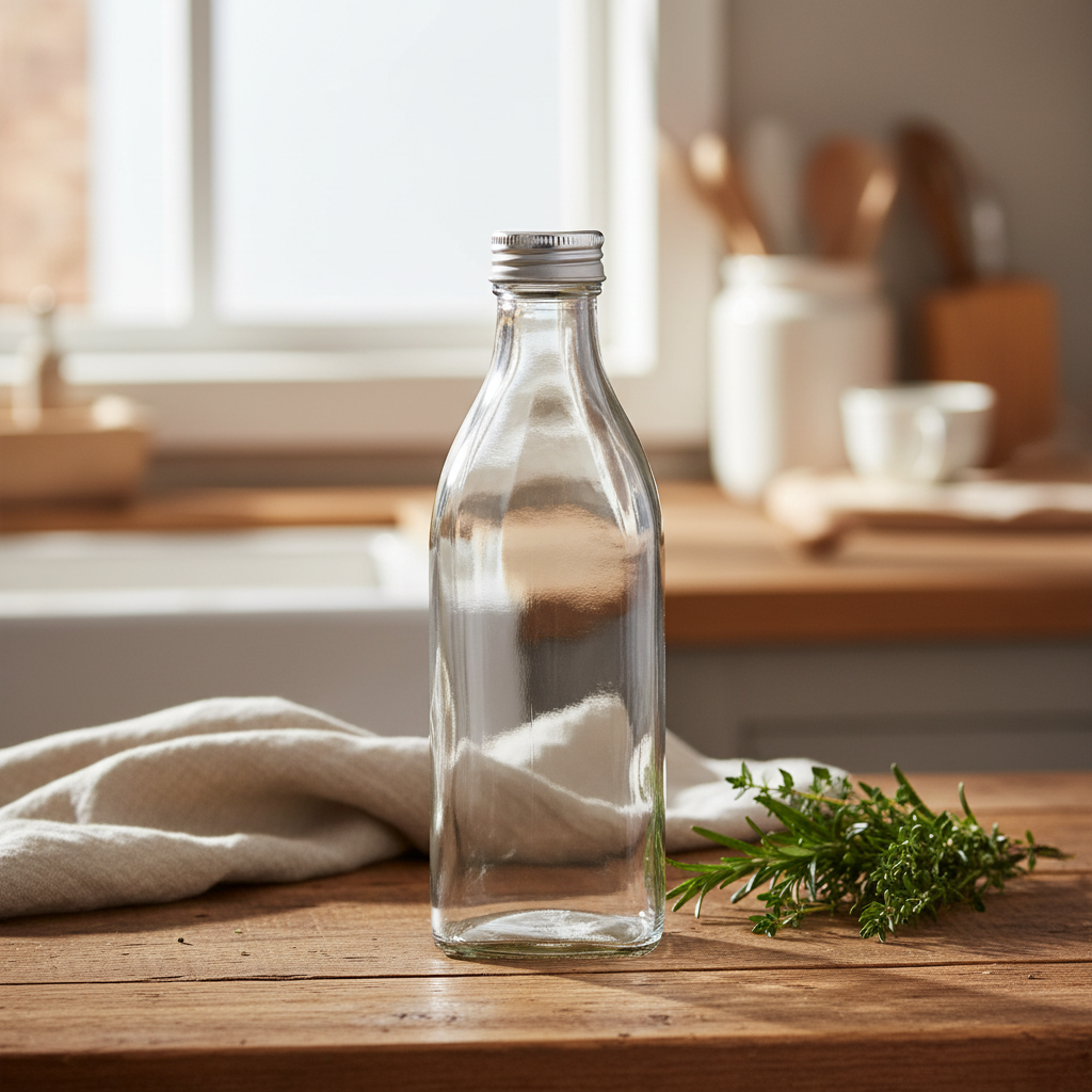 Square Glass Bottle 1000Ml