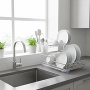 Two-Tier Silver Dish Rack