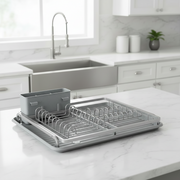 Silver Foldable Dish Drainer