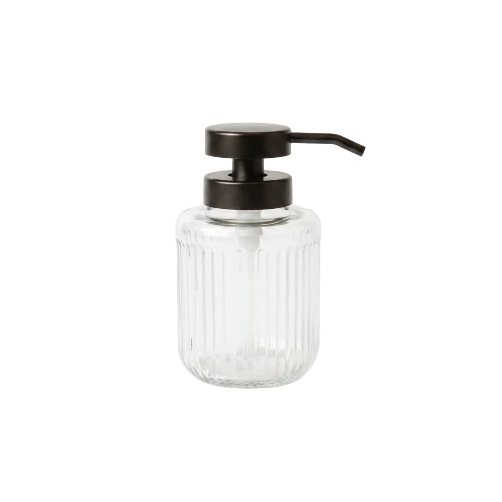 Clear Ribbed Soap Dispenser
