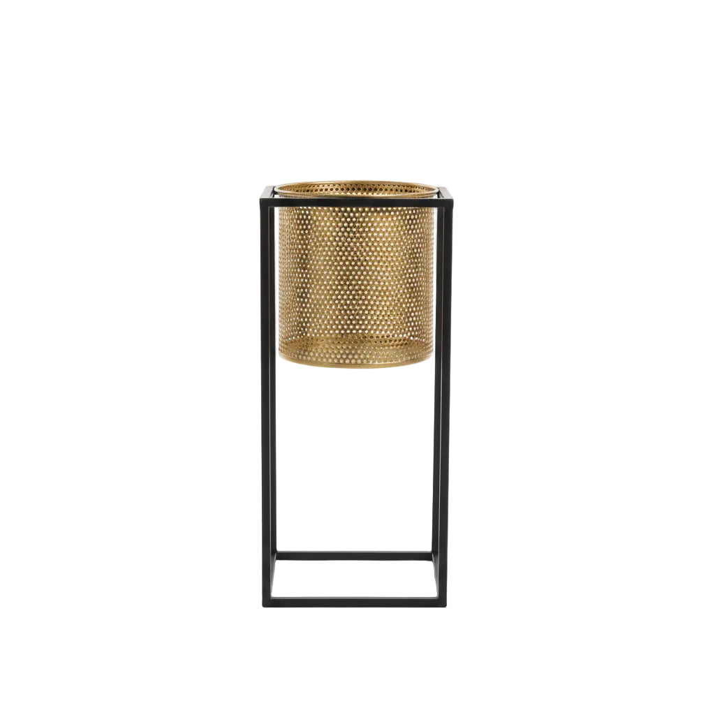 Black Stand With Gold Planter