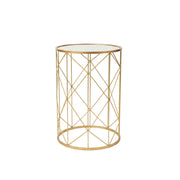 Round Gold Mirror-Top Table