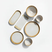 Mustard Brown Border Tableware Set