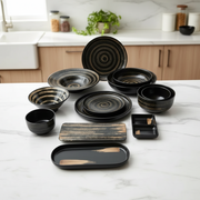 Black Ceramic Tableware Set