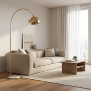 Gold Dome Arc Floor Lamp