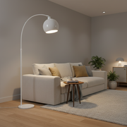 White Dome Arc Floor Lamp