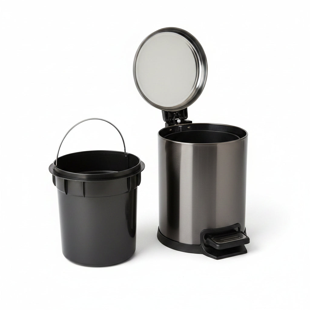 Black Titanium Pedal Bin 5L