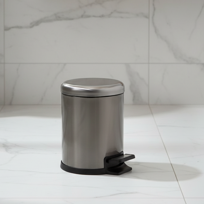 Black Titanium Pedal Bin 5L