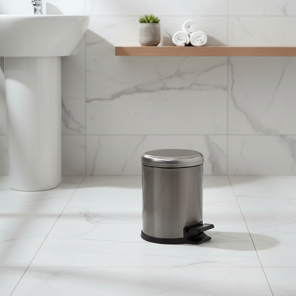 Black Titanium Pedal Bin 5L