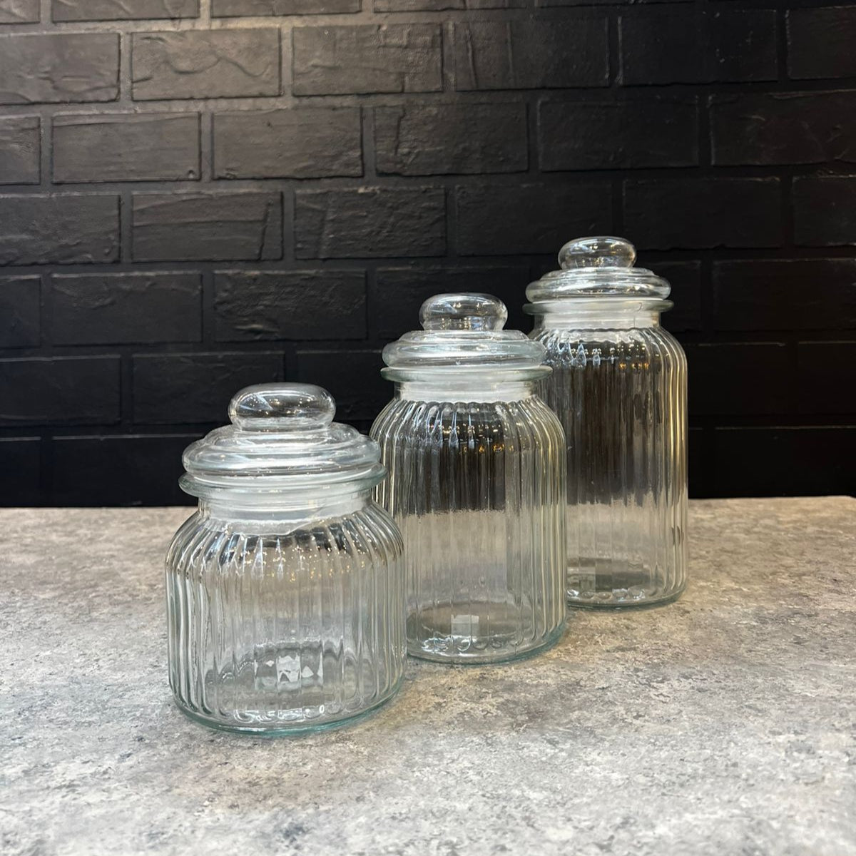 Transparent Stripped Sealable Jar 300Ml/700Ml/1050Ml/1300Ml