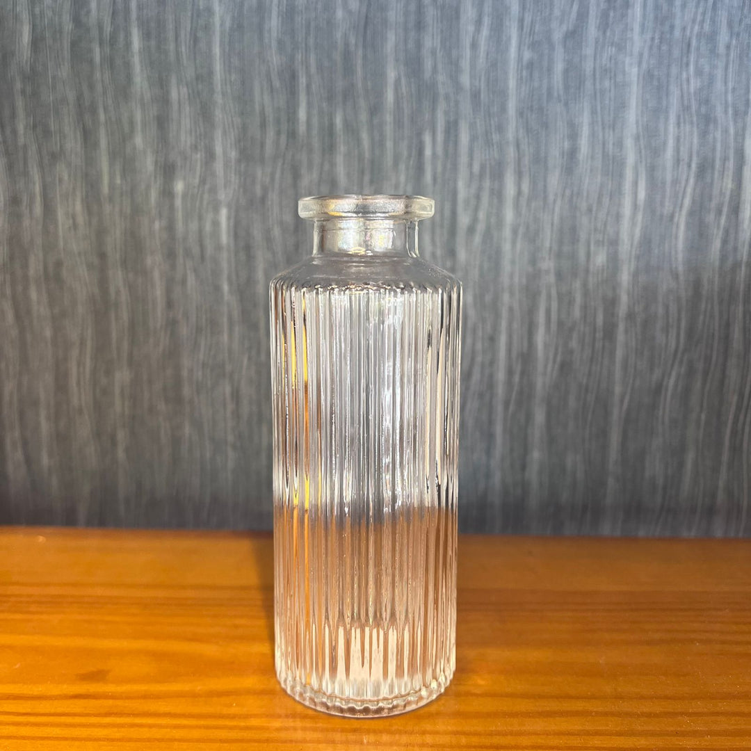 Striped Clear Glass Vase