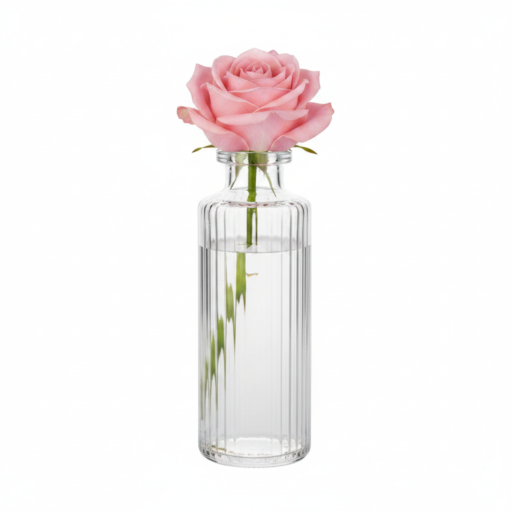 Striped Clear Glass Vase