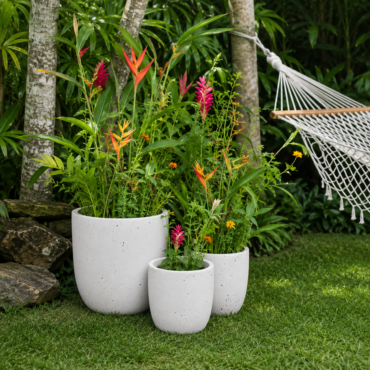 White Magnesium Plant Pot Holder