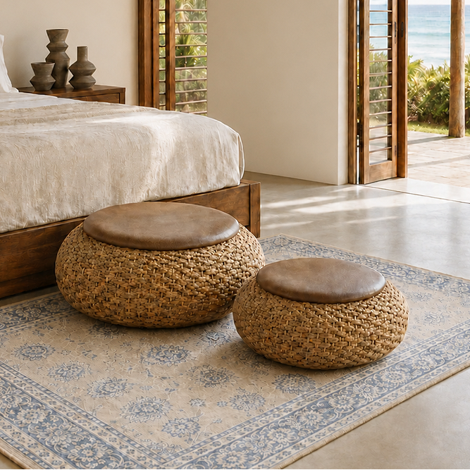 Woven Pouf Ottoman