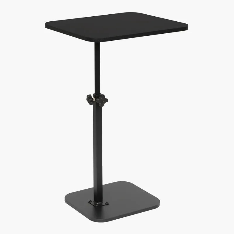 Black Top Rectangle Side Table on a light grey background