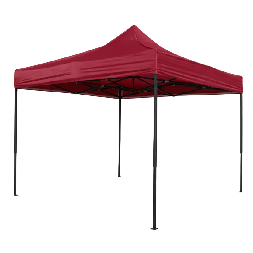 10'x10' Black Powder-Coated Steel Canopy Tent