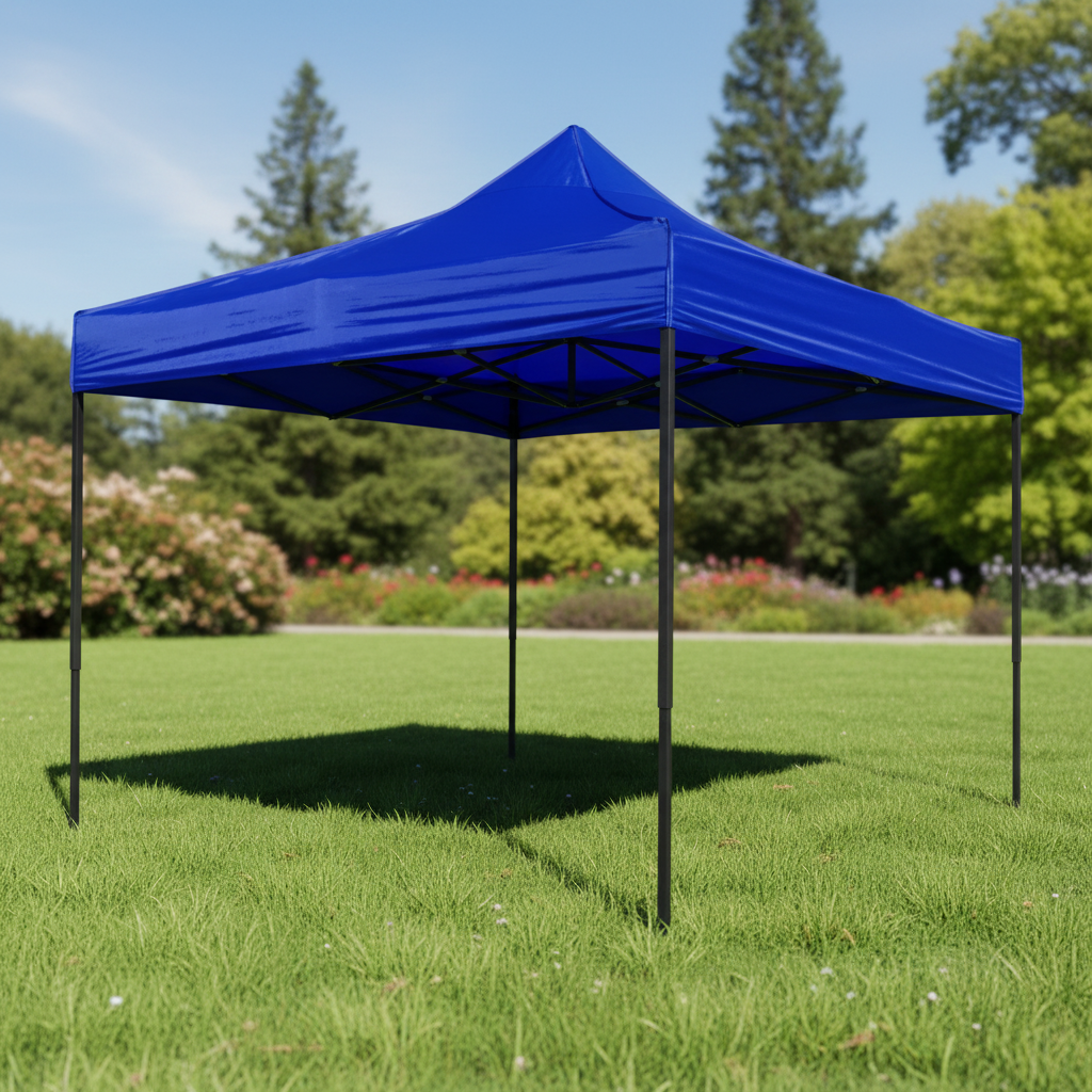 10'x10' Black Powder-Coated Steel Canopy Tent