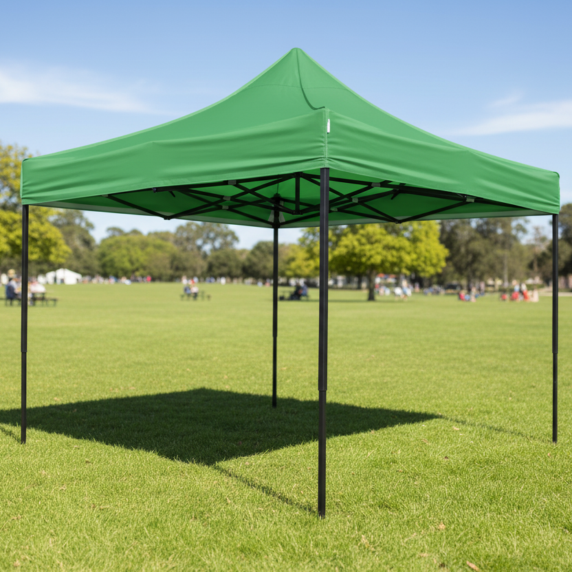 10'x10' Black Powder-Coated Steel Canopy Tent