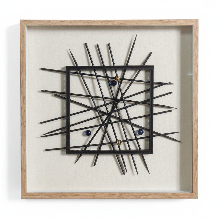 Black Linear Abstract Framed Art