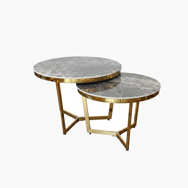 Marble-Top Side Table on #f8f8f8, white details preserved