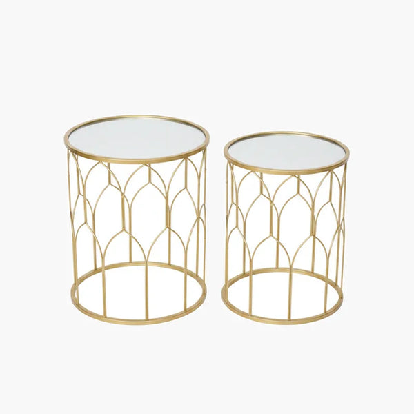 Mirror-Top Side Table on #f8f8f8, white details preserved