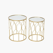 Mirror-Top Side Table on #f8f8f8, white details preserved