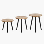 Load image into Gallery viewer, Round Wood-Top Accent Table on a light grey background

