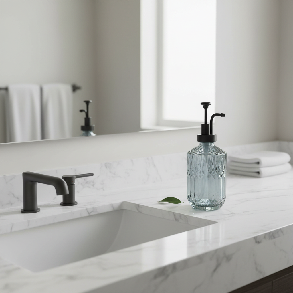 Black Glass Soap Dispenser