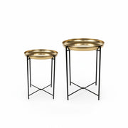 Black Gold Tray Side Table